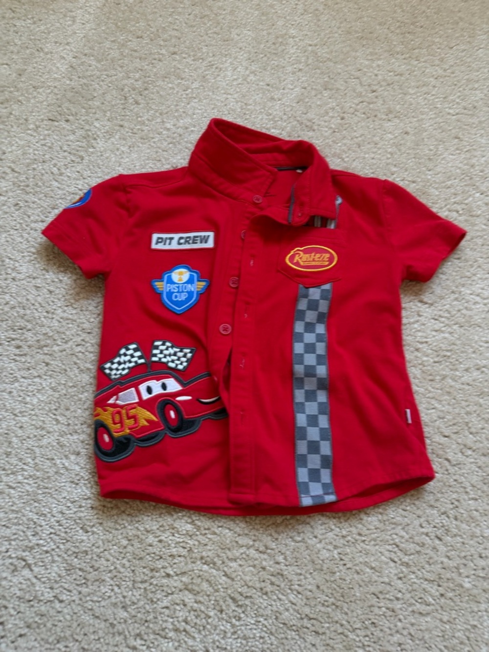 Little Sleepies Red Lightning McQueen Racing Polo Shirt